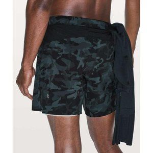 Lululemon Surge Shorts Mens Small 6" Updated Incognito Camo Blue Multi